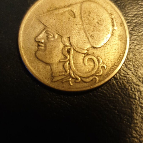 Greek coins 1926 used, set of 4 drachma and lepta
