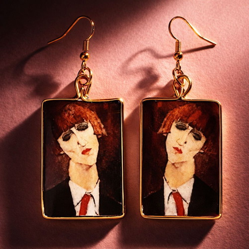 Modigliani "Madame Kisling" 1917 earrings new, handmade