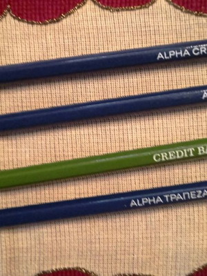 Set of 4 Alpha Bank collectible pencils new