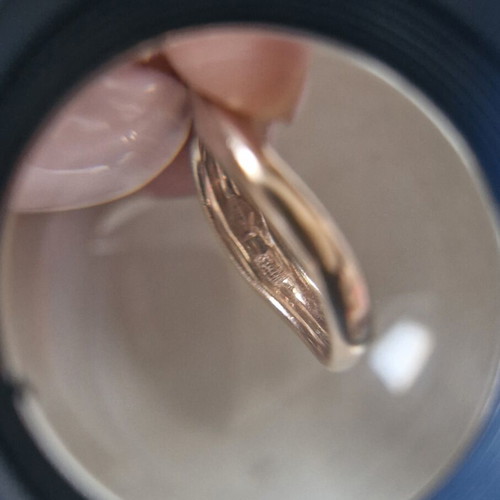 Very Gavello K9 gold ring with eye, size 51, turquoise and gold