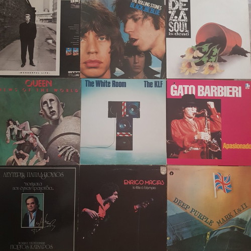 Vinyl records used, set of 9 pieces