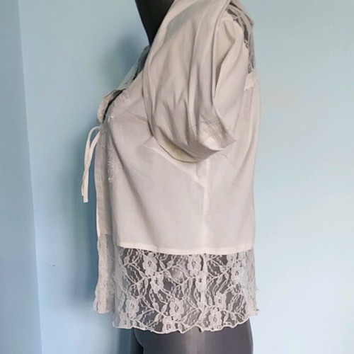 Jensen Women Only Lace Embroidered Crop Top L XL like new