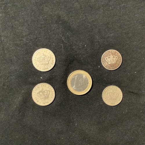 12 Greek coins of King George I used 1869-1912