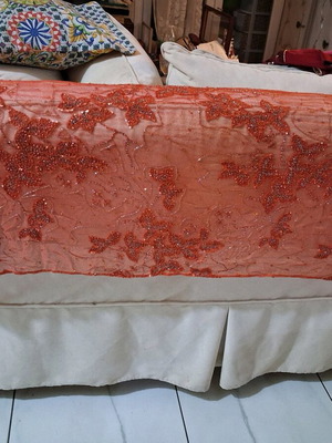 Throw used with orange sequins 2×65