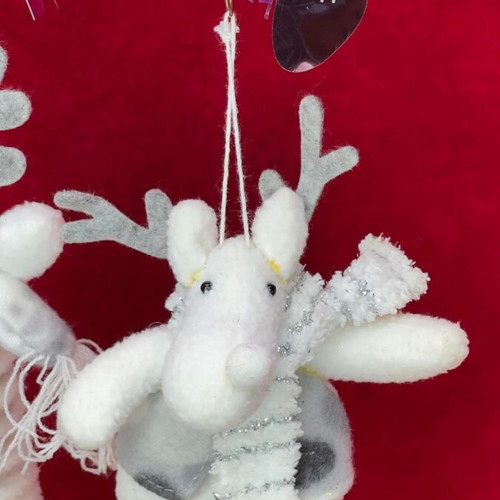 Christmas hanging reindeer ornaments set of two, like new