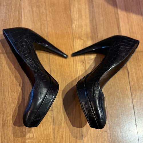 Zara black snake print 12-point heels used, size 40