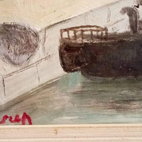 Dora Bouki Oil Painting in Excellent Condition with Large Frame