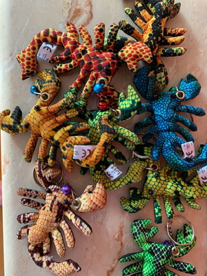Scorpion Keyholders handmade from batik fabric, new