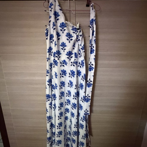 Hemithea long white one-shoulder dress
