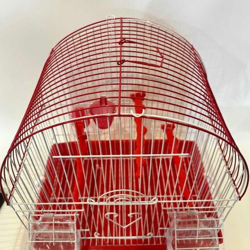 Round birdcage used, red 35.5x33x23 cm