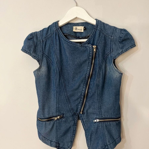 Denim vest used, size S, blue