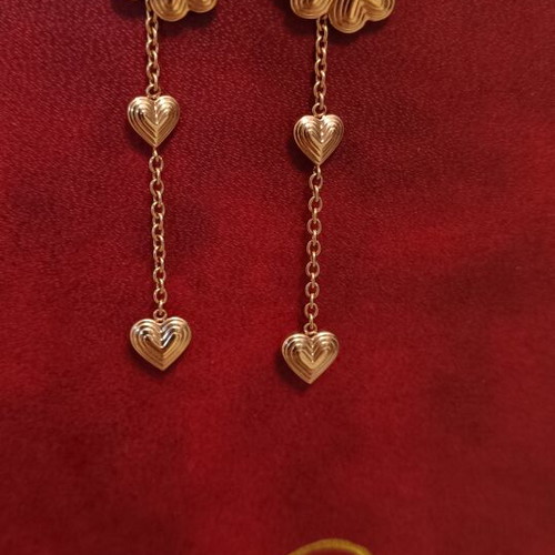 Folli Follie earrings like new, pink gold plated silver, clover and hearts design