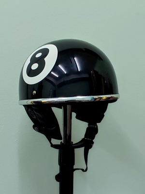 Decorative Old School Retro Scooter Helmet 8 Ball new