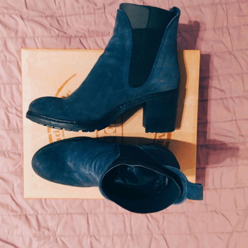 Bueno navy blue suede ankle boots size 39 new