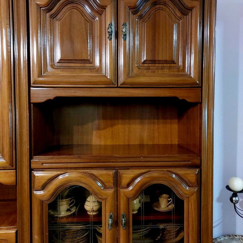 Living room unit like new, solid oak wood, 3 pieces