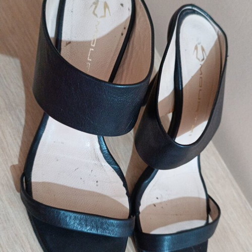 Mourtzi leather sandals used, size 37, black