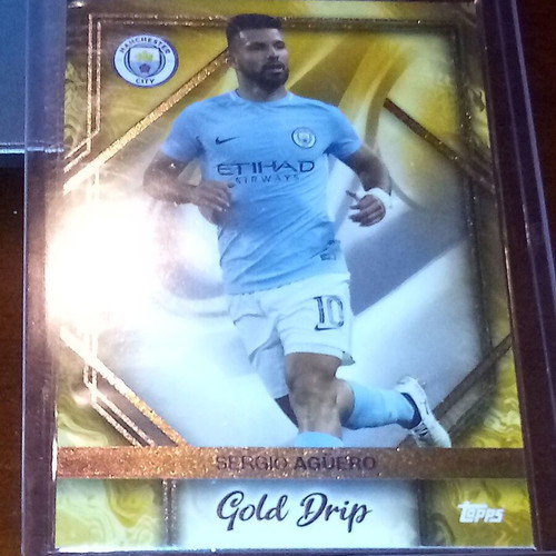 2024 Topps Manchester City Set Sergio Aguero Golden Drip like new