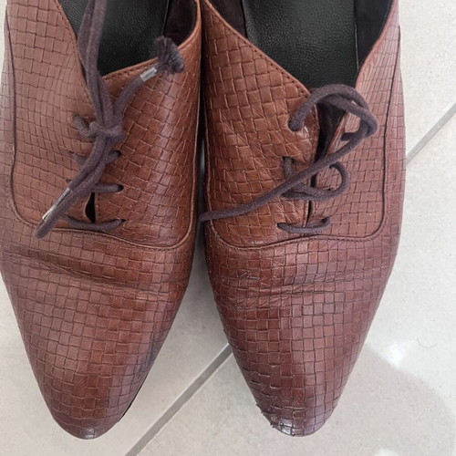 Leather shoes used, brown, size 38