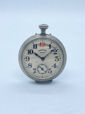 Ingersoll Midget WWI watch used, white and silver