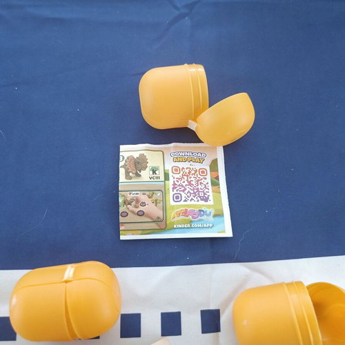 Kinder Dinosaur Egg Capsules Pack of 11 New with Paper Inserts