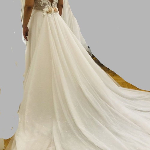 Wedding dress handmade used, white, size S / 36 / 8
