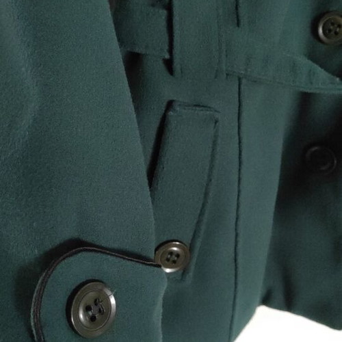 Cypress Green Coat with Detachable Hood and Belt used