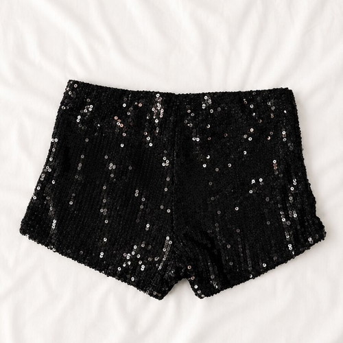 Sequin shorts black size XS Bershka new