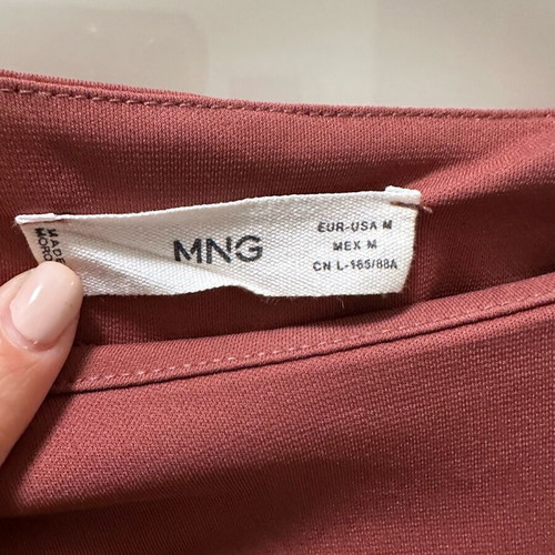 Mango blouse with shoulder pads red burgundy like new