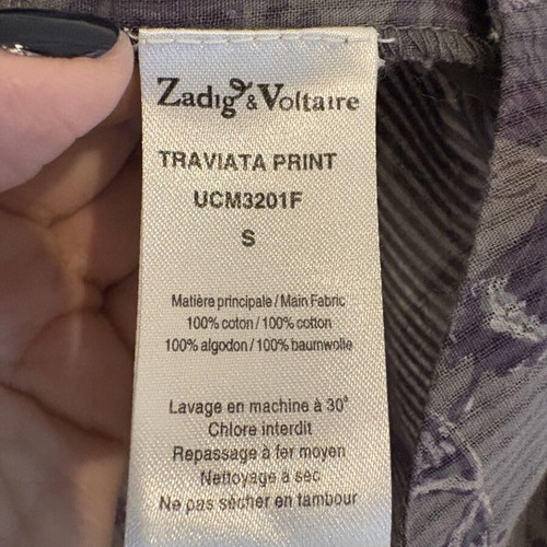 Zadig & Voltaire shirt like new, size S, gray