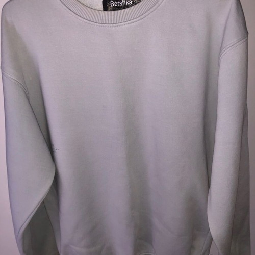 Bershka baby blue sweatshirt without hood, medium