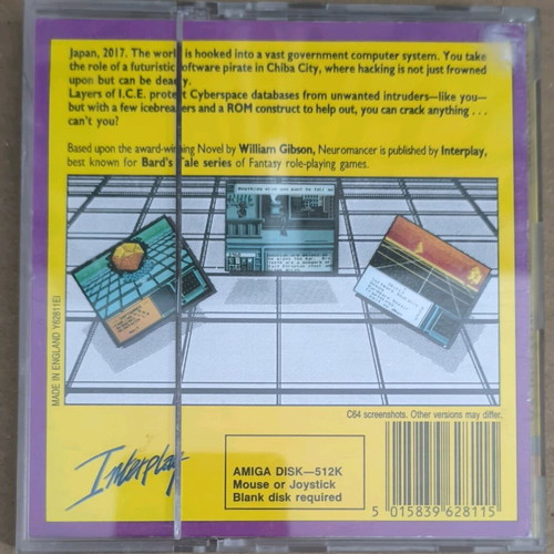 Neuromancer Interplay Amiga game like new, complete in case