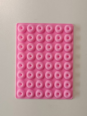 Silicone mold for mini donuts like new, 48 cavities, pink