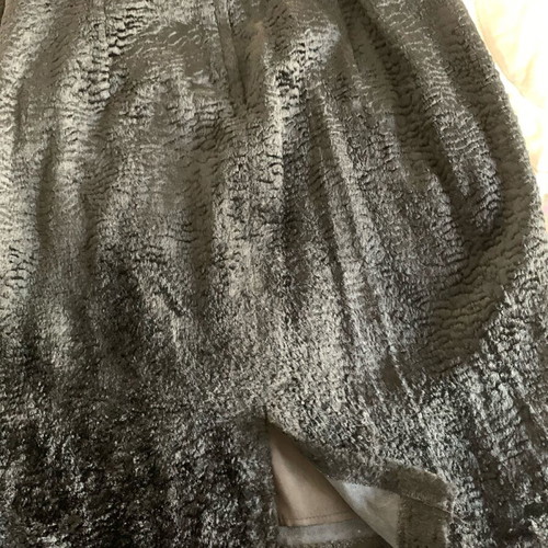 Set of 2 women's skirts L used, black faux fur & multicolor tweed