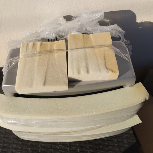 Television with decoder and remote control used, packed ready