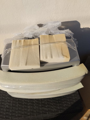 Television with decoder and remote control used, packed ready