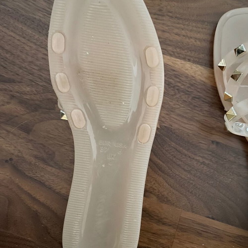 Women's plastic sandals new with studs size 37 beige