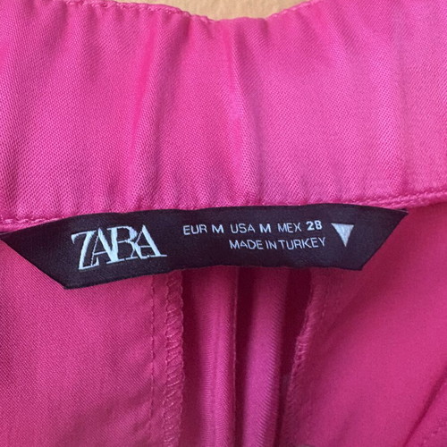 Zara fuchsia wide leg pants with elastic waist, new