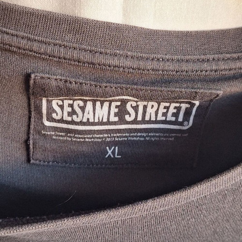 Sesame Street XL Cookie Monster DJ Graphic T-Shirt like new, black and gray