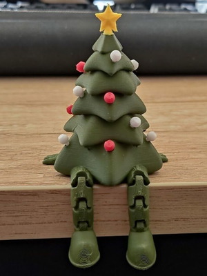 Christmas Tree 3D Printed with Legs made to order, 7cm
