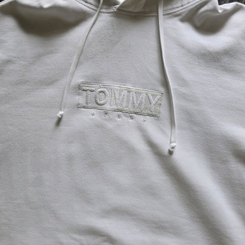 Tommy Jeans Hoodie white Medium like new, relaxed fit