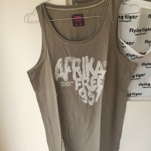 Xdye sleeveless shirt used, brown with white details, size M/L