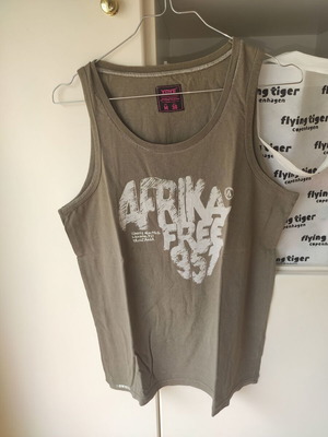Xdye sleeveless shirt used, brown with white details, size M/L