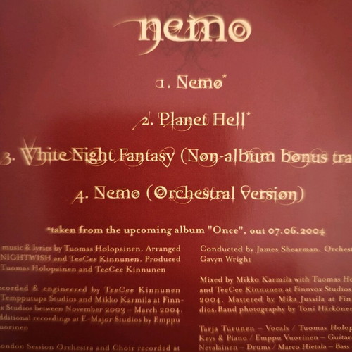 Nightwish Nemo CD like new