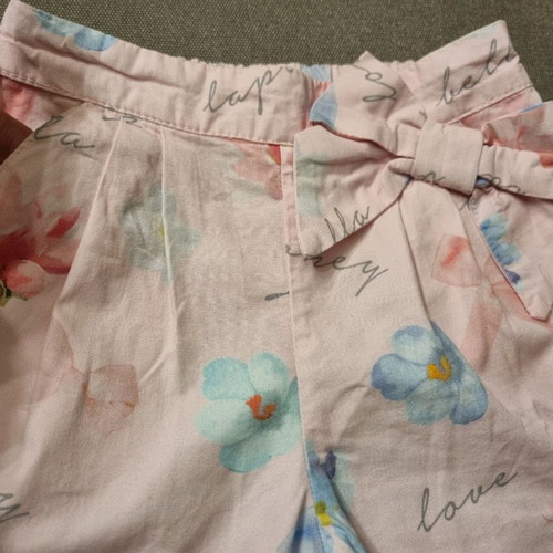 Lapin pants for 12-month girl like new, pink with flowers