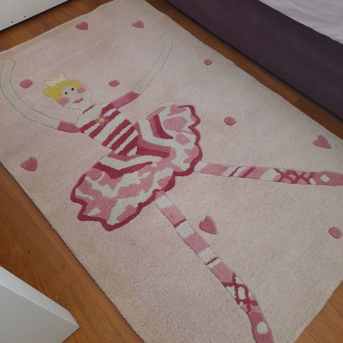 Handmade wool rug Harlequin Pirouette model like new 90×140