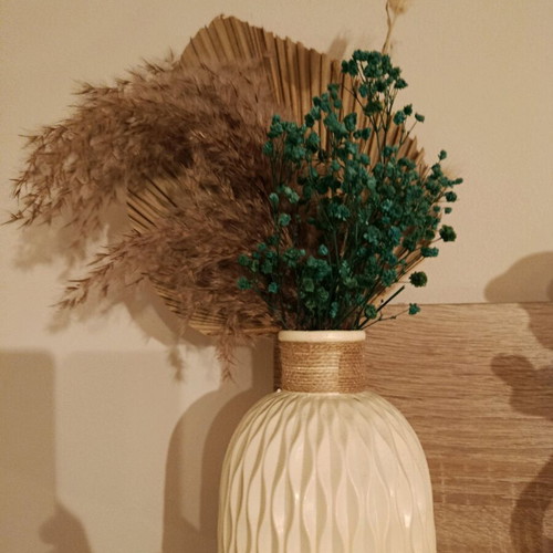 Mini Bouquet Composition with Blue Gypsophila and Dried Plants