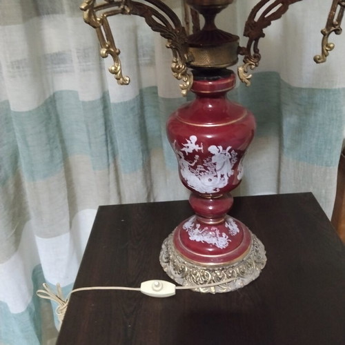Table lamp with double glass