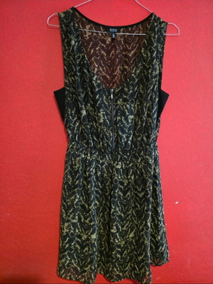 Bershka black dress with see-through back like new, size L