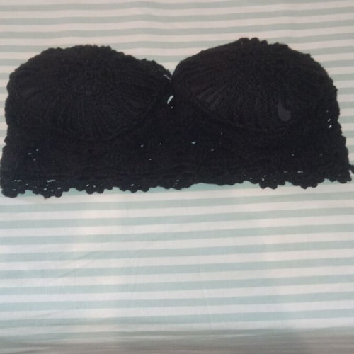 Zara crochet top new, size M, black