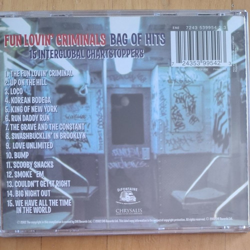 Fun Lovin' Criminals Bag Of Hits CD like new, hip-hop compilation